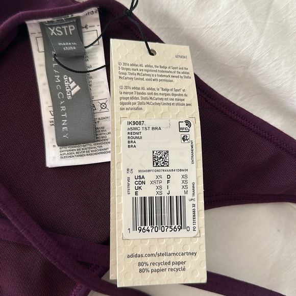 Adidas by Stella McCartney Truestrength medium supper bra, red night, xs - Picture 9 of 9
